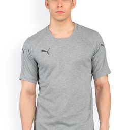 Puma Men Grey Melange Solid Round Neck T-shirt-image-81