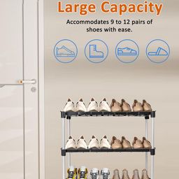 ADA Handicraft Black 3 layer Shoe Rack image 3