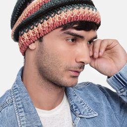 Magic Needles Men Self Design Crochet Beanie-24