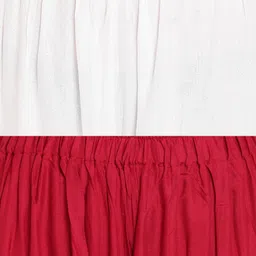 TAG 7 Women Set of 2 White & Red Solid Flared Palazzos image 5
