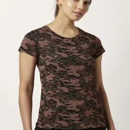 Ajile by Pantaloons Black Cotton Printed Sports T-Shirt-image-70