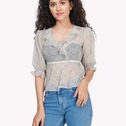 VASTRADO Grey Cotton Printed Top-picture-37