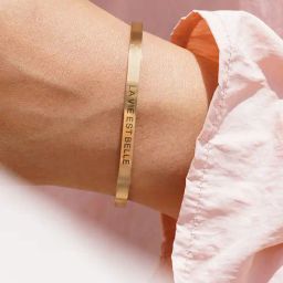 Joker & Witch La Vie Est Belle Gold Mantra Band Flexible fit Bracelet-image-73
