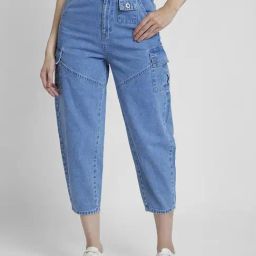 Spykar Light Blue Cotton Relaxed Fit High Rise Jeans-picture-17