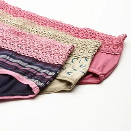Leading Lady Pack of 3 Mid-Rise Laced Hipster Briefs image 5