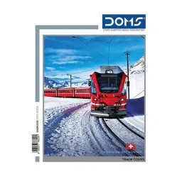 Doms Train Tours Series Notebook Big Square Assorted Soft Cover 120 Pages 24x18 cm, 8627-48