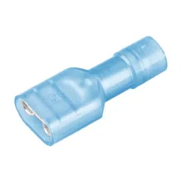 RS PRO Blue Insulated Female Spade Connector 6.35 x 0.8 mm Tab Size, 1.5 mm² to 2.5 mm², 2674170-10