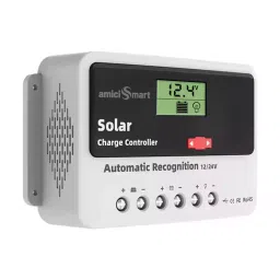 amiciSmart Solar Charge Controller 40 Amp 12 V/24 V 1.04 kW with LCD Display & USB Port, 1x40A-SOLAR-CTRL-48