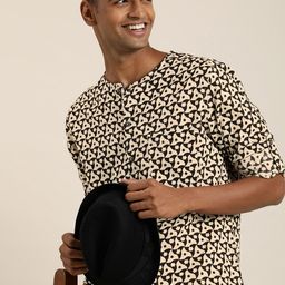 Taavi Printed Bagru Collarless Casual Shirt-image-22
