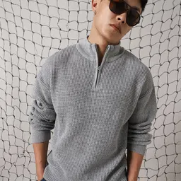 Hubberholme Men Self Design Speckled Pullover-image-21