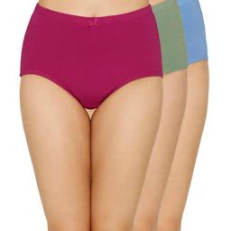 Amante Pink & Green Full Brief Panties - Pack Of 3-image-12