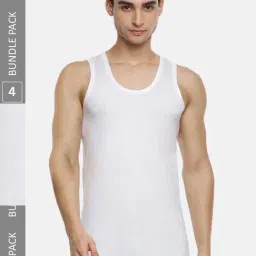 Ramraj White Regular Fit Vests - Pack Of 4-image-54