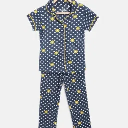 Sweet Dreams Kids Navy Printed Shirt with Pyjamas-picture-2