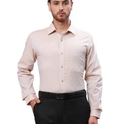 Raymond Beige Slim Fit Self Design Shirt-picture-40