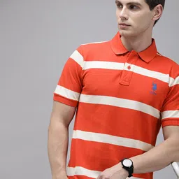 U.S. Polo Assn. Men Striped Polo Collar Pure Cotton Slim Fit T-shirt-picture-42
