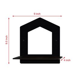 RANDOM Black Set of 4 MDF Basic Wall Shelf image 4