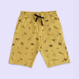 Pantaloons Junior Yellow Cotton Printed Shorts-picture-48