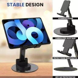 FEDUS Foldable Mobile Holder with Adjustable Angles for Perfect View, Lightweight, Universal Mobile Stand Black image 3