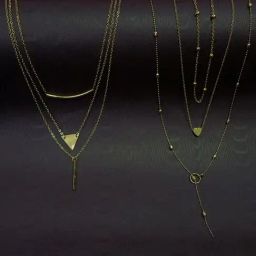 Oomph Gold Tone Multi Layered Charm Crystal Fashion Necklace - Set of 2-65
