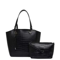 Aldo Black Textured Medium Tote Handbag-image-63