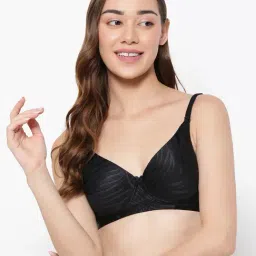 Clovia Black Printed Half Coverage Non-Wired Push-Up Bra-picture-41