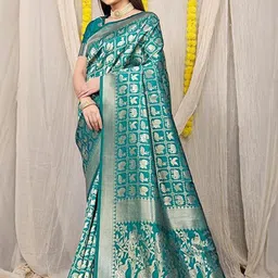 Moda Rapido Ethnic Motifs Woven Design Pure Silk Banarasi Saree-picture-10