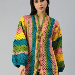 Magic Needles Striped Longline Cardigan-image-46