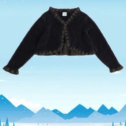 MINIKLUB Kids Black Solid Full Sleeves Shrug-image-93