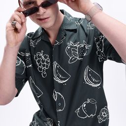 Kook N Keech Printed Drop-Shoulder Sleeves Pure Cotton Oversized Casual Shirt-image-22
