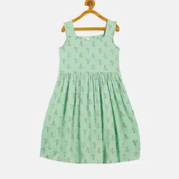 Kiddopanti Kids Green Printed Dress-picture-28