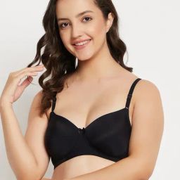 Clovia Black T-Shirt Bra-image-45