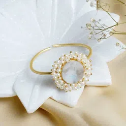 Teejh Aasita Marble White Studded Pearl Bracelet-image-59