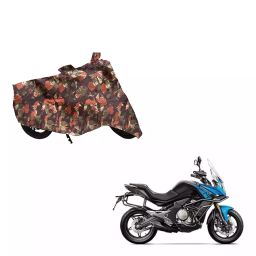 Auto Pearl Waterproof Two Wheeler Cover For CFMoto 650MT (Green & Multi Color)-12