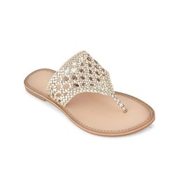 Anouk Women Textured Ethnic Open Toe Flats with Laser Cuts-17