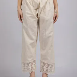 MICHAEL KOVLIN Women Floral Embroidered Wide Leg Linen Ethnic Palazzos-picture-12
