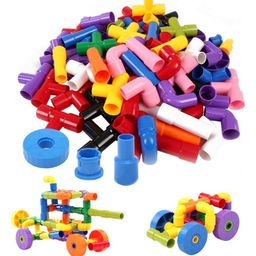 New Pinch Building Pipe Blocks Multicolor - 50 Pieces-25