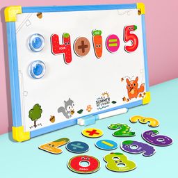 Mini Leaves 2 in 1 White Magnetic and Wipeoff Board with magnetic numbers - Multicolor-11
