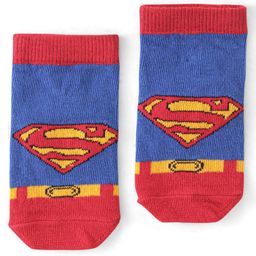 Cute Walk by Babyhug Terry Knit Ankle Length Anti Bacterial Socks Superman Logo Design - Multicolour-image-20