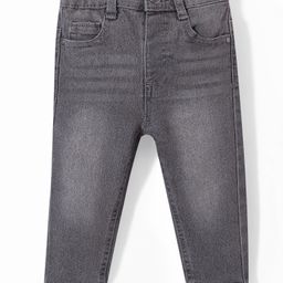 Babyhug Denim Full Length With Stretch Washed Jeans - Charcoal Grey-image-42