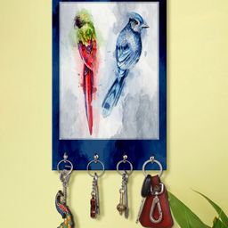 999Store Stylish Wood Wall Mount Decorative Key Holder - Parrot And Sparrow-image-11