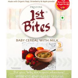 Pristine 1st BITES Baby Cereal 300g Baby Food (10-24 Months) Stage-3, 100% Organic Ragi, Strawberry & Apple Infant Food-10