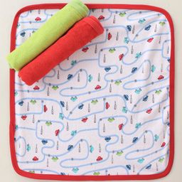 OHMS Terry Hand & Face Towels Pack of 3  L 37.5 x B 39.5 cm- Multicolor-image-82