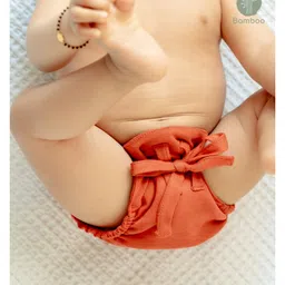 Cocoon Care Unisex bamboo knitted fabric Orange cloth nappy with extra padding for Baby 0 to 6 Months-picture-48