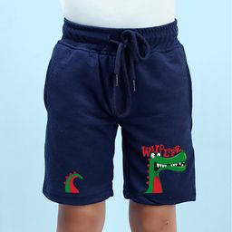 NUSYL Cotton Blend Dinosaur Printed Shorts - Navy Blue-image-97