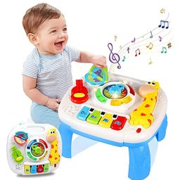 Elecart Baby Toys Musical Learning Table 2 in 1 Activity Center for Toddlers 18+ Months | Educational Toys for 1-2-Year-Old Boys Girls | Baby Piano Toy with Lights & Animal Sounds | Gift for Kids-17