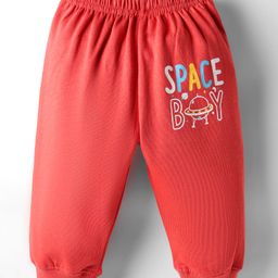 Tango Knit Full Length Fleece & Woollen Lounge Pant With Text Print - Red-picture-42