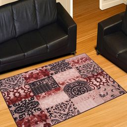 MODEFE Peach-Coloured Traditional Anti-Skid Nylon Carpet-image-75