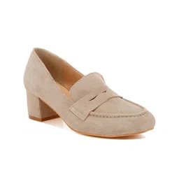 RAG & CO Women Block Heel Suede Loafers-image-10