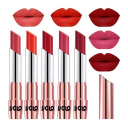VOLO Set Of 5 Creme Matte Lipsticks -3.5 g -Peach 33-Coral 39-Tomato Red 40-Pink 41-Red 43-7