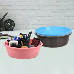 Kuber Industries Grey 3 Pieces Multipurpose Storage Tub Organizer 6L-76